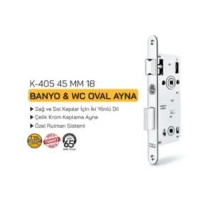 K405 Wc Kilidi 45Mm 18Mm Oval Dar Ayna