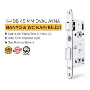 Şahsuvar Banyo Wc Kilidi 45Mm Oval Ayna